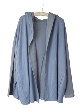 NWOT Cuddl Duds Leisure Open Cardigan Jacket With Hood 3X